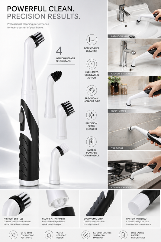 AUREX™ Power Scrubber Pro | Professional Multi-Surface Cleaning System