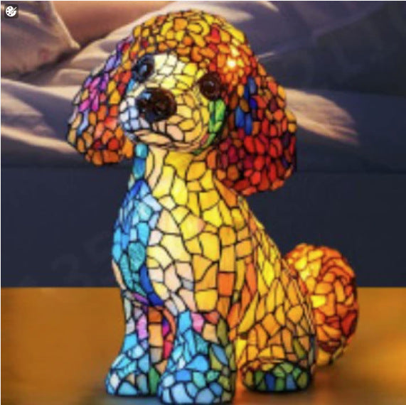 Elina's Handmade Mosaic Dog Lamp