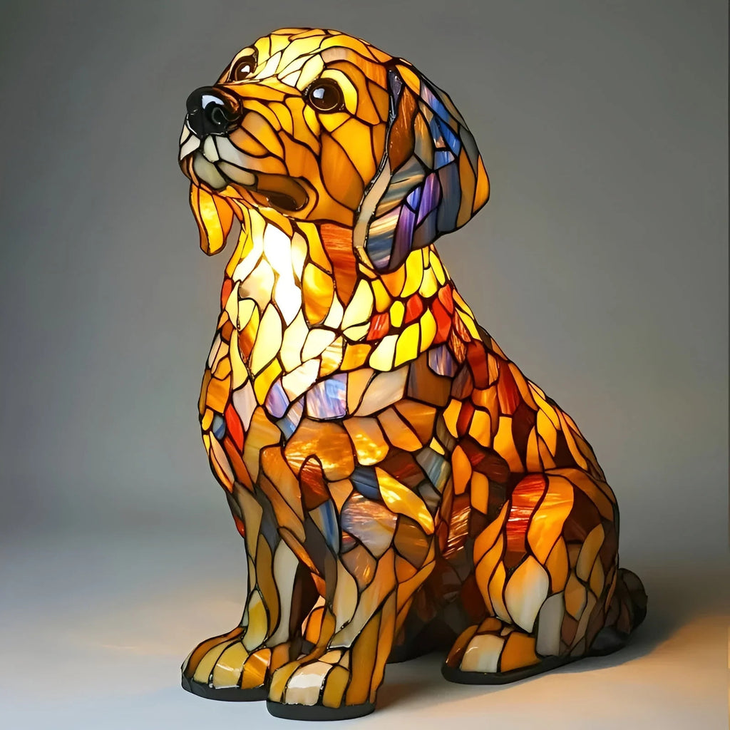 Elina's Handmade Mosaic Dog Lamp