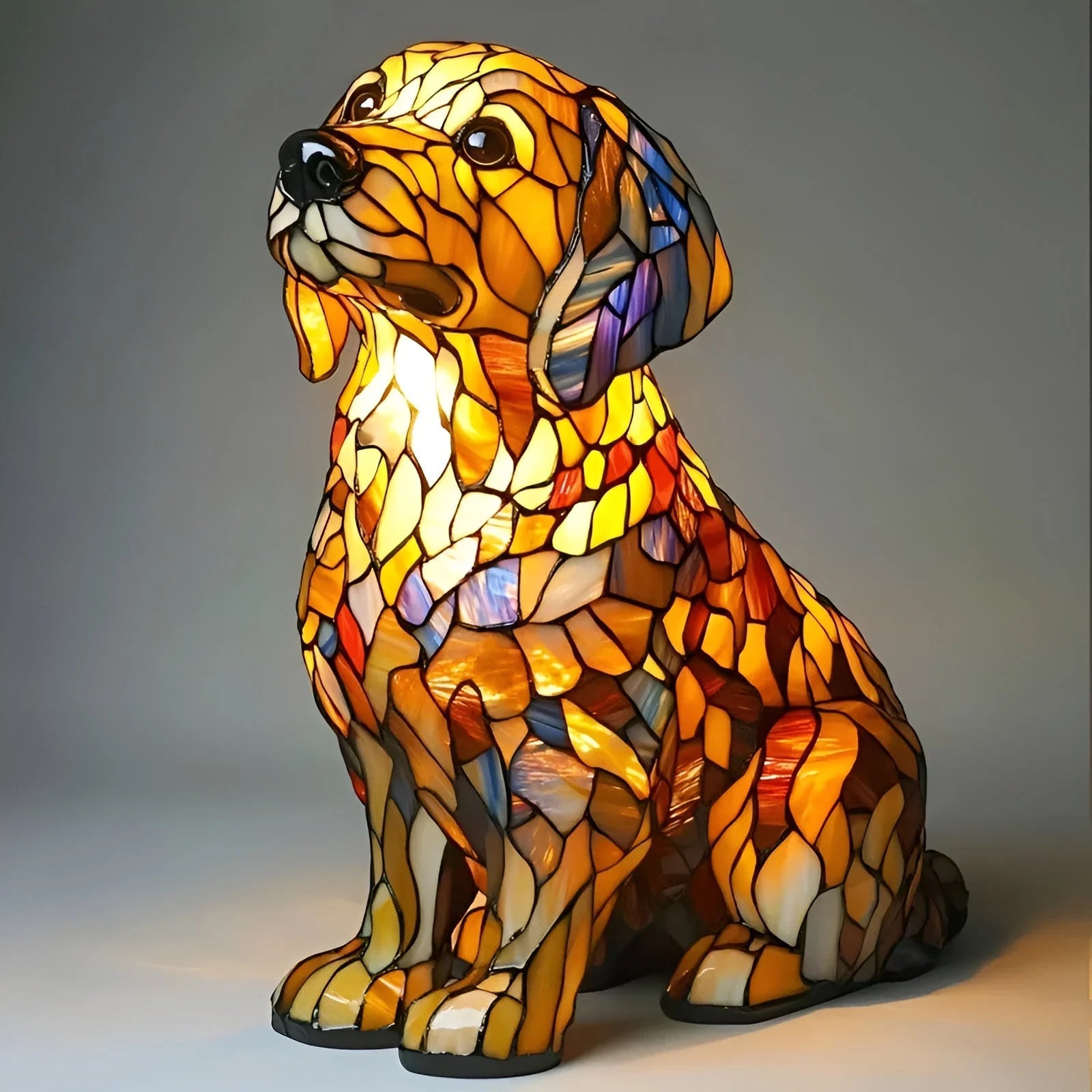 Elina's Handmade Mosaic Dog Lamp