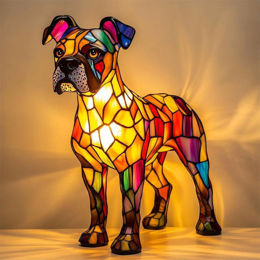 Elina's Handmade Mosaic Dog Lamp