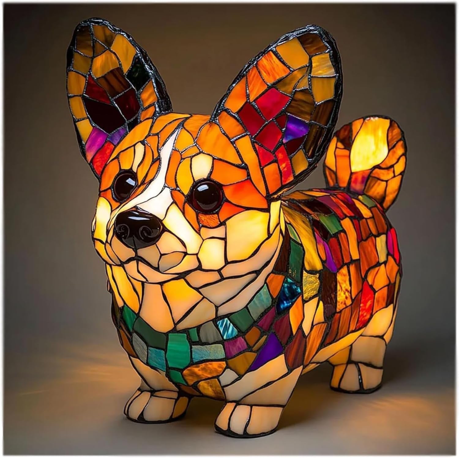 Elina's Handmade Mosaic Dog Lamp