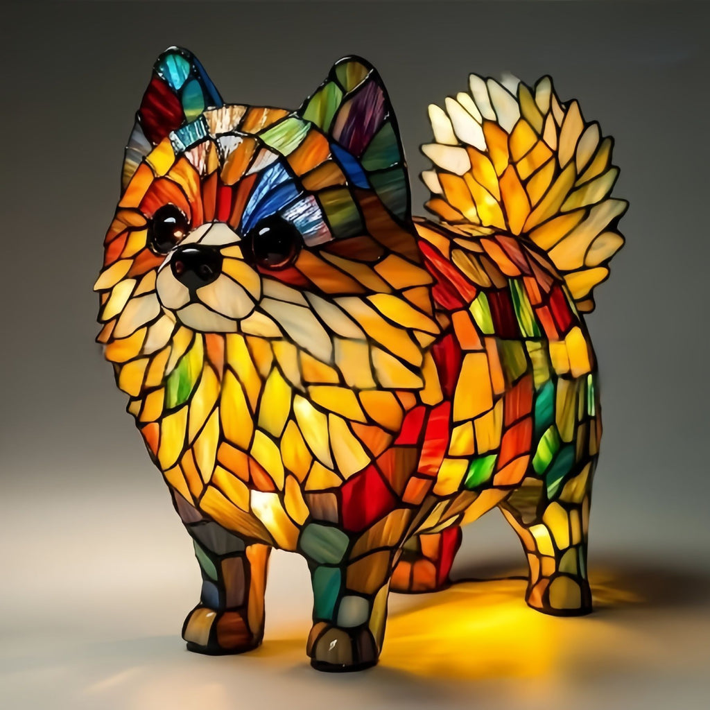 Elina's Handmade Mosaic Dog Lamp
