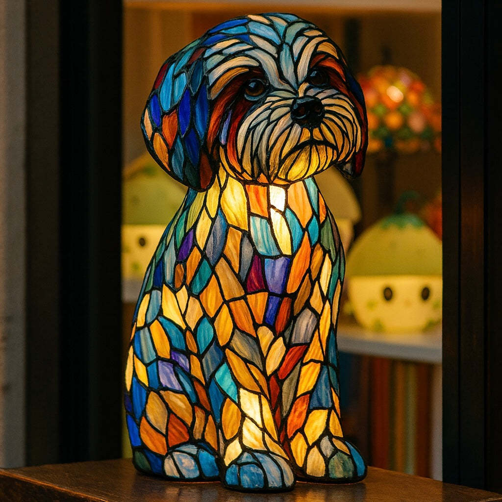 Elina's Handmade Mosaic Dog Lamp