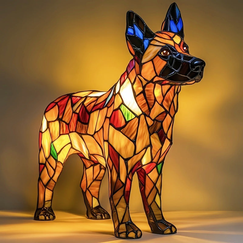 Elina's Handmade Mosaic Dog Lamp