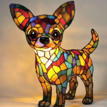 Elina's Handmade Mosaic Dog Lamp