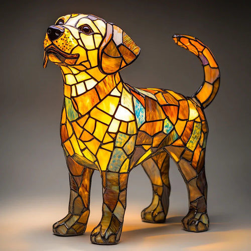 Elina's Handmade Mosaic Dog Lamp