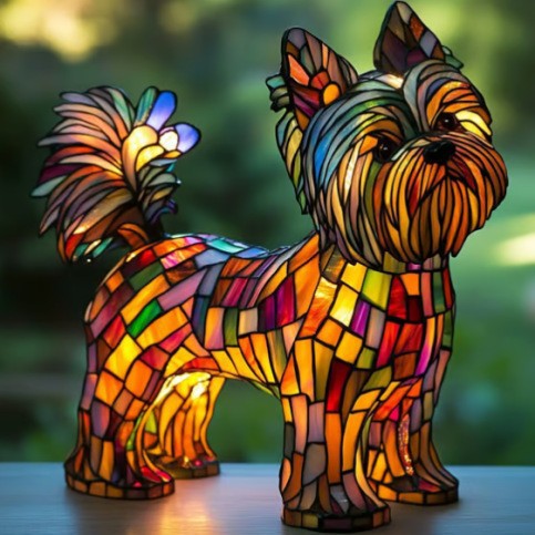 Elina's Handmade Mosaic Dog Lamp